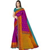 PURPLE printed bhagalpuri cotton   saree   with blouse