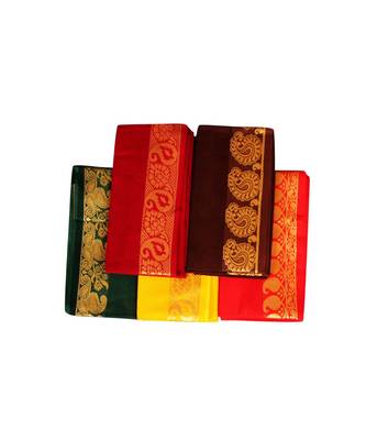 Multicolor Silk Cotton Unstitched Blouse Piece Material for Navratri  Durga  Festive  Oti Bharan  Ugadi Special 1