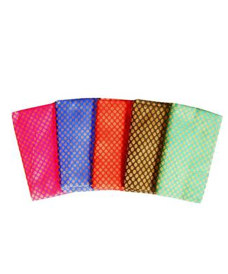 Multicolor Jacquard Fabrics Unstitched Blouse Piece (Pack of 5) 1