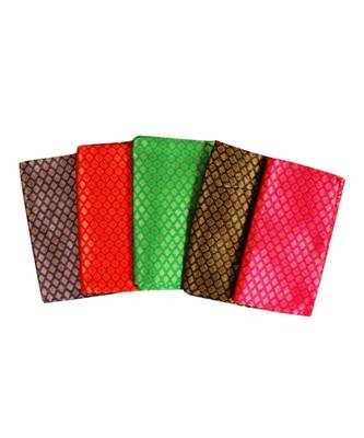 Multicolor Rapier Jacquard Fabrics Unstitched Blouse Piece (Pack of 5) 1
