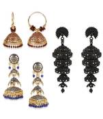 Gold Plated Designer Jhumka Combo Earring for Women And Girls-Onesize-Gold