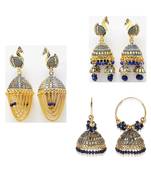 Gold Plated Designer Jhumka Combo Earring for Women And Girls-Onesize-Gold