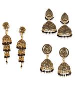 Gold Plated Designer Jhumka Combo Earring for Women And Girls-Onesize-Gold