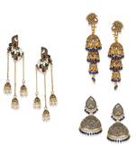 Gold Plated Designer Jhumka Combo Earring for Women And Girls-Onesize-Gold