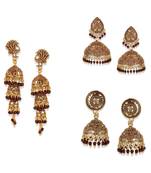 Gold Plated Designer Jhumka Combo Earring for Women And Girls-Onesize-Gold