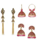 Gold Plated Designer Jhumka Combo Earring for Women And Girls-Onesize-Gold