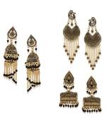 Gold Plated Designer Jhumka Combo Earring for Women And Girls-Onesize-Gold
