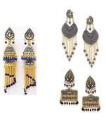 Gold Plated Designer Jhumka Combo Earring for Women And Girls-Onesize-Gold