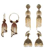 Gold Plated Designer Jhumka Combo Earring for Women And Girls-Onesize-Gold