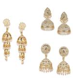 Gold Plated Designer Jhumka Combo Earring for Women And Girls-Onesize-Gold