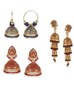 Gold Plated Designer Jhumka Combo Earring for Women And Girls-Onesize-Gold