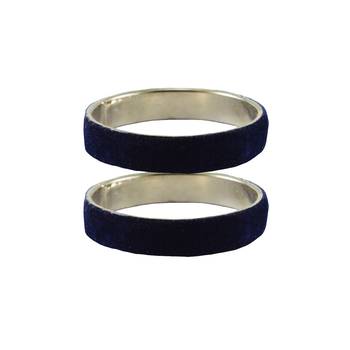 Dark Blue Plain Brass Bangle With Extra Large Size 1