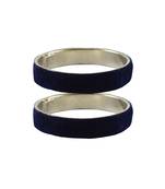 Dark Blue Plain Brass Bangle With Extra Large Size