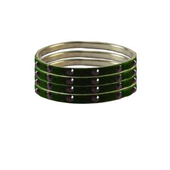 Dark Green PLAIN Brass Bangle With Extra Large Size 1
