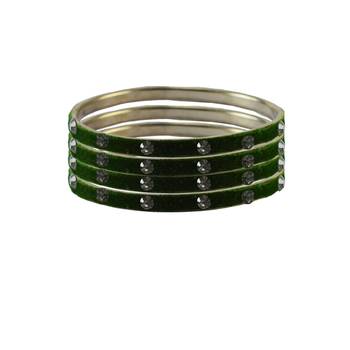 Dark Green PLAIN Brass Bangle With Extra Large Size 1