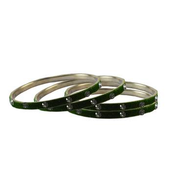 Dark Green PLAIN Brass Bangle With Extra Large Size 2