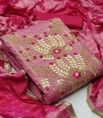 Pink hand embroidery cotton salwar