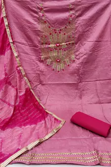 Pink hand embroidery cotton salwar