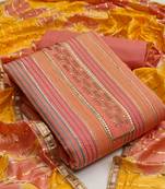 Peach hand embroidery cotton salwar