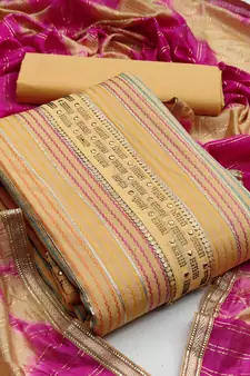 Beige hand embroidery cotton salwar