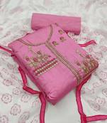 Pink hand embroidery cotton salwar