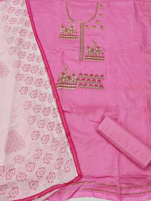 Pink hand embroidery cotton salwar 2