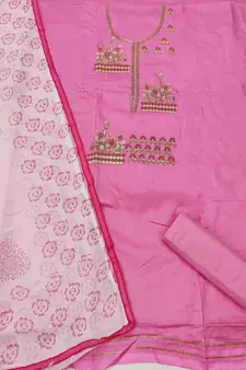 Pink hand embroidery cotton salwar