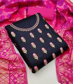 Black thread embroidery cotton salwar