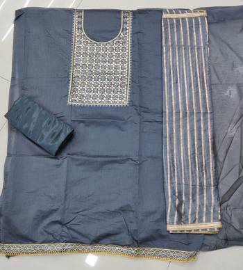 Grey hand embroidery chanderi salwar 2