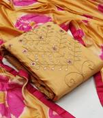 Yellow hand embroidery cotton salwar