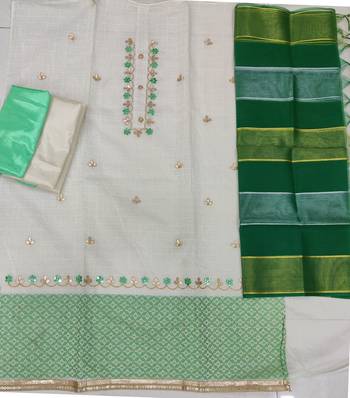 White hand embroidery chanderi salwar 2