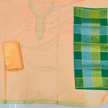 Peach hand embroidery chanderi salwar 2