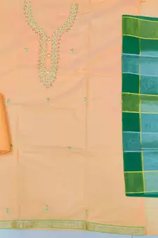 Peach hand embroidery chanderi salwar