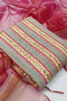 Beige hand embroidery cotton salwar