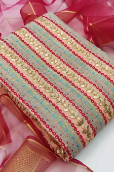 Light-peach hand embroidery cotton salwar