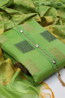 Green jacquard  salwar