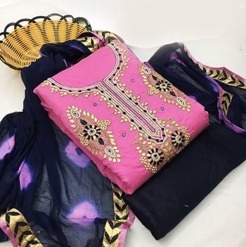 Pink hand embroidery chanderi salwar 1