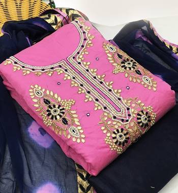 Pink hand embroidery chanderi salwar 2