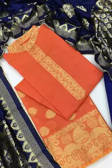 Peach jacquard  salwar