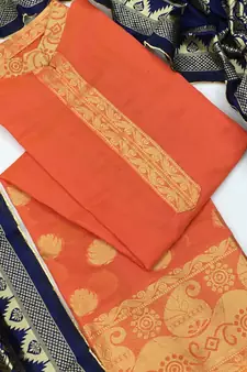 Peach jacquard salwar