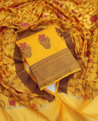Yellow jacquard salwar 1