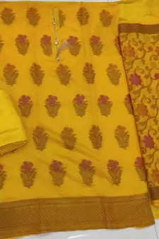 Yellow jacquard salwar