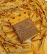 Yellow jacquard salwar