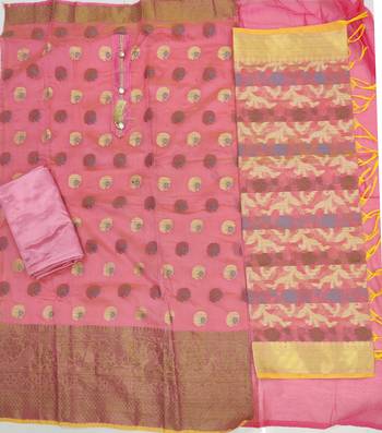 Pink jacquard salwar 2