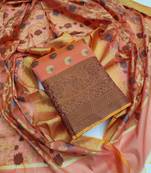 Peach jacquard salwar