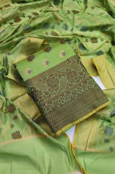 Green jacquard  salwar