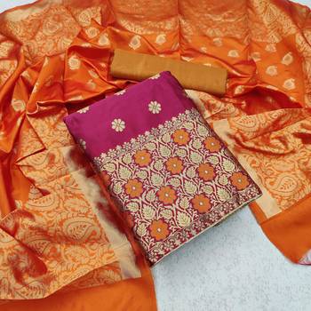 Pink jacquard salwar 1