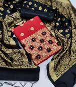 Red jacquard salwar