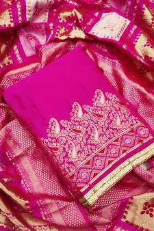 Pink jacquard  salwar