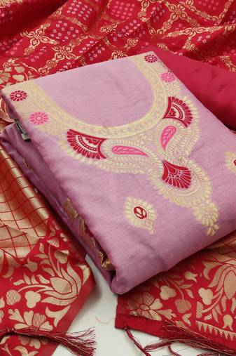 Light-pink jacquard  salwar